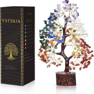 YATSKIA 7 Chakra Tree of Life - Crystals and Healing Stones | Birthday Gifts | Crystal Tree for Positive Energy | Home & Office Decor | Gifts for Women