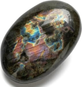 KALIFANO Palm Stone with Healing & Calming Effects - AAA+ Grade High Energy Worry Stone with Information Card - Reiki Crystal Used for Courage (Family Owned and Operated)