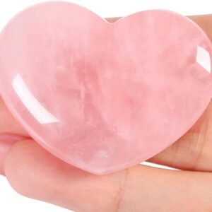 MAIBAOTA 45 mm Rose Quartz Crystals Mothers Day Birthday Gifts for Mom Women Large Heart Stone Healing Natural Reiki Gemstone Polished Heart Shaped Rocks Meditation