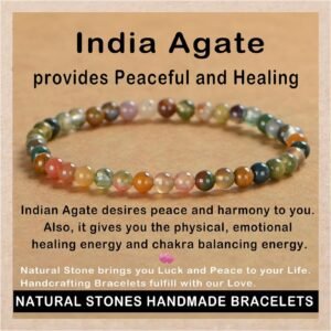 AD Beads Handmade Gemstone Stretch Elastic Bracelet Crystal Healing Reiki Nature's Beauty and Spiritual Essence Unisex