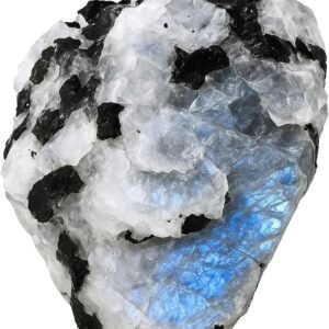 Amazing Gemstone Rainbow Moonstone Raw Crystals and Healing Stones, Natural Rocks For Tumbling - DIY Raw Stones And Crystals (1 Piece)