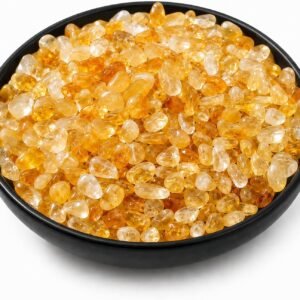 SigMntun Polished Citrine Crystal Chips 200 Pcs - 10 oz Tumbled Stone Chips Crushed Sea Glass Stones Healing Reiki Crystal Making Home Decoration
