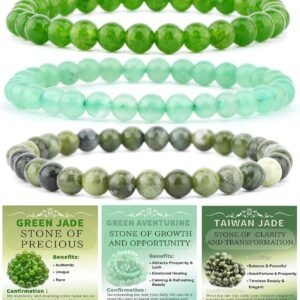NCB 2.3-Piece 4mm Natural Crystal Gemstone Stretch Bracelets – Handmade Reiki Energy Healing Jewelry for Meditation,Yoga, Unisex
