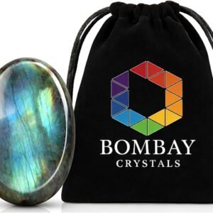 Natural Polished Thumb Palm Crystal for Meditation, Labradorite Worry Stone for Stress Relief, Anxiety Support & Pocket Reiki Healing