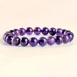 Natural Gemstone Bracelet - Handcrafted Crystal Beads for Men & Women, Healing Stone Jewelry with Gift Box, Unscented Solid Beads for Daily Wear (Friendship/Birthday Gift)