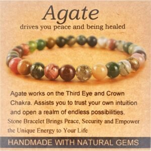 Handmade Healing Bracelet for Women – 6mm Natural Gemstone Beads, Positive Energy Jewelry, Thoughtful Gift for Her, 1 Piece