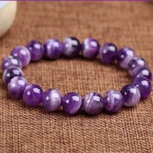 Amethyst Crystal Bracelet, Handcrafted Purple Gemstone Jewelry, Unisex Spiritual Healing Bracelet, Daily Wear Gift for Friends and Family